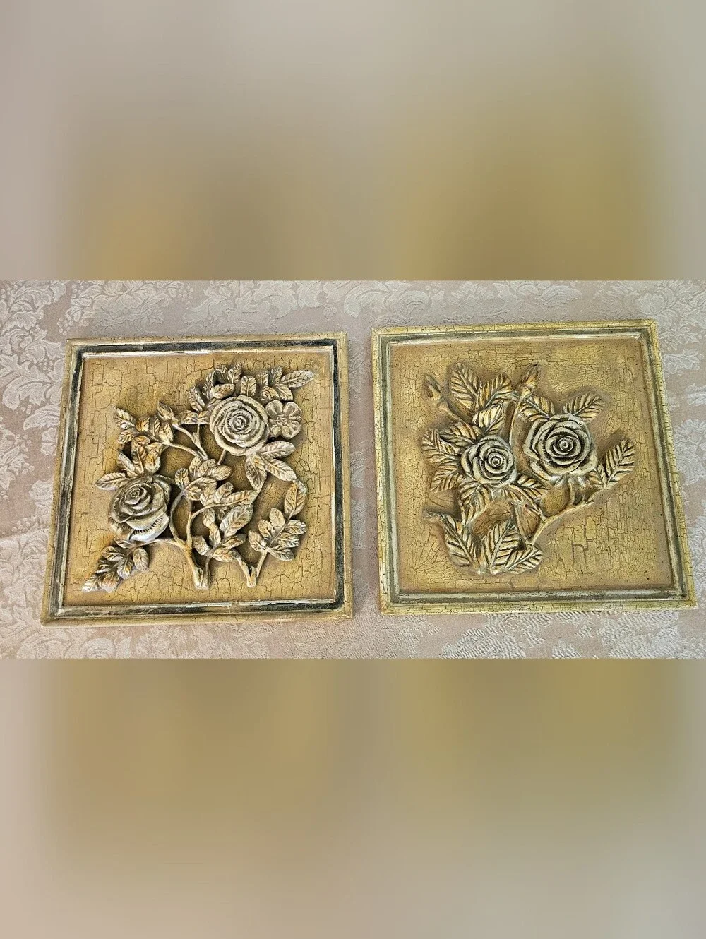 Vintage Rose Relief 3D Wall Art Decor